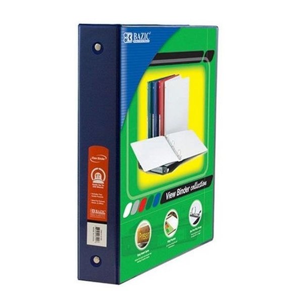Bazic Products Bazic 3192    1.5" Blue 3-Ring View Binder w/2-Pockets Pack of 12 3192